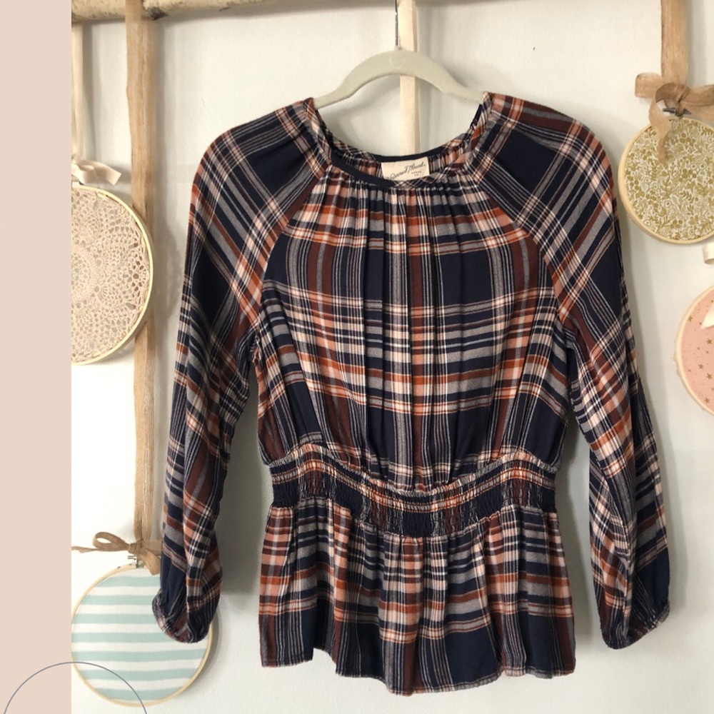 Universal Thread Flannel Peplum Top